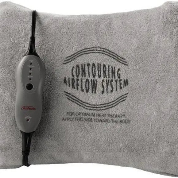 Sunbeam Back Contouring Self Inflating Heating Pad with Lumbar Support & Remote - Picture 1 of 11